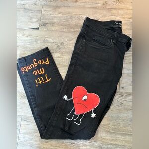 Hand Painted Bad Bunny men’s jeans